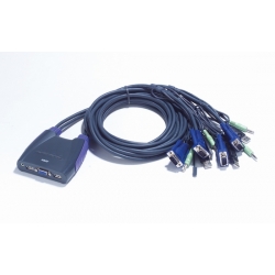 KVM 4/1 CS-64US USB-Audio zintegrowane kable Aten