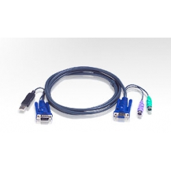 Kabel SVGA + klawiatura PS + mysz PS / USB 6.0m