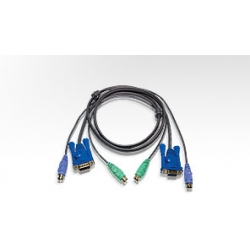 Kabel 2x SVGA + klawiatura PS + mysz PS 5.0m Light